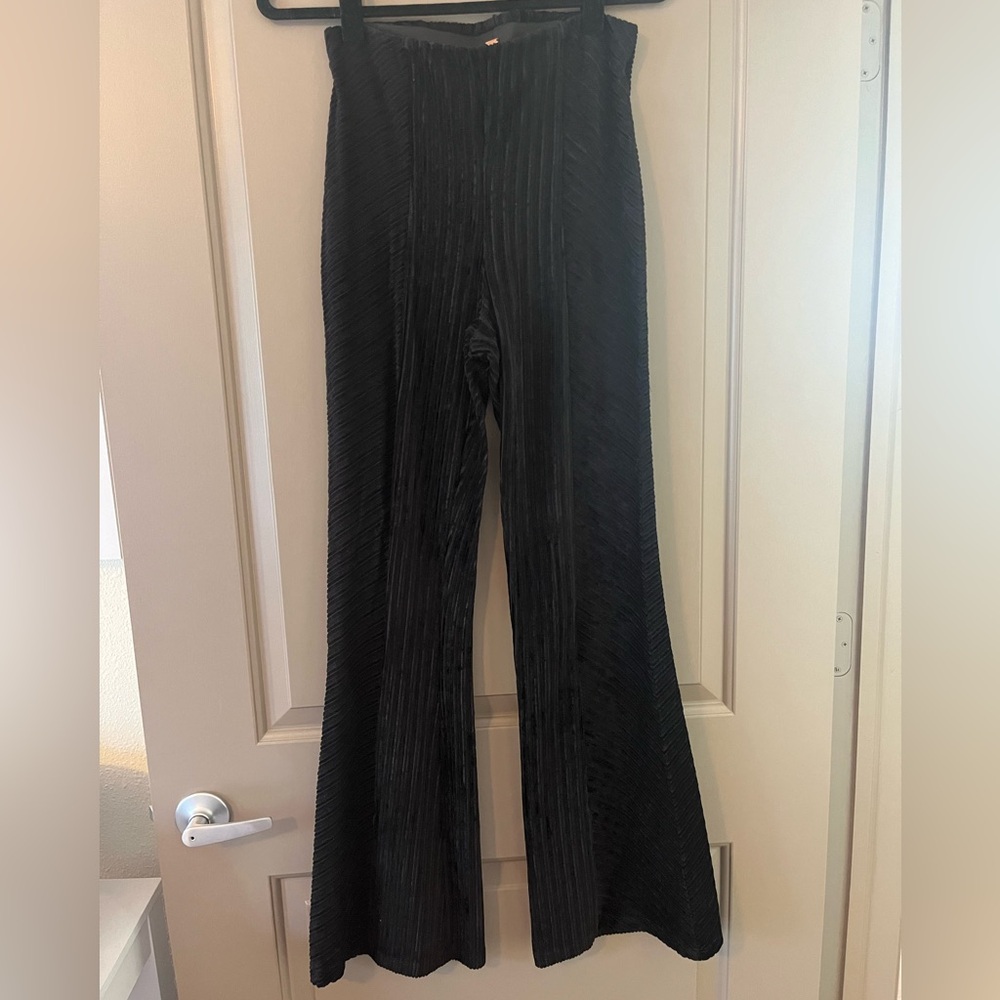 Free People High Waisted Velvet Wide Leg Pants - Picture 3 of 7